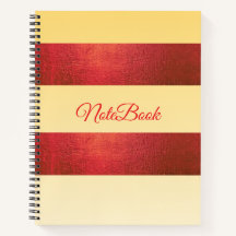 Pastel Yellow Red Gold Signature Notebook