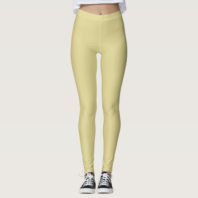 Pastel Yellow Solid Colour - 2022 Colour - Hue Leggings (Front)