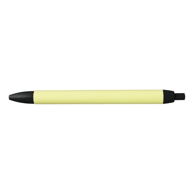 Pastel Yellow Solid Colour Black Ink Pen (Front)