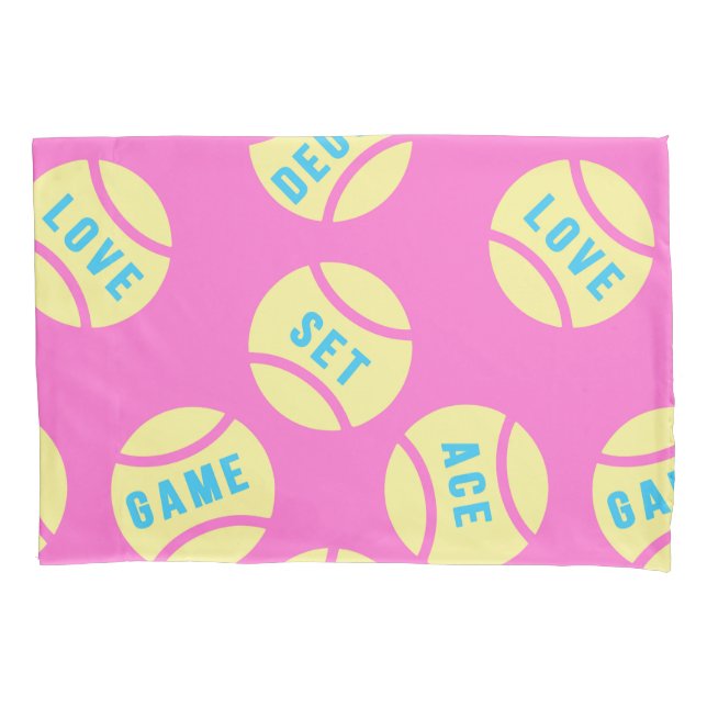 Pastel yellow tennis balls  pillowcase (Front)