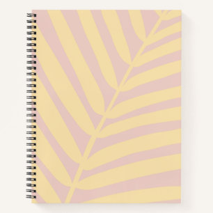 Pastel Yellow Tropical Palm Leaf Notebook