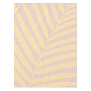 Pastel Yellow Tropical Palm Leaf Tablecloth