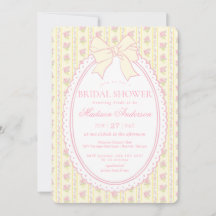 Pastel Yellow Vintage Fancy Floral Bridal Shower