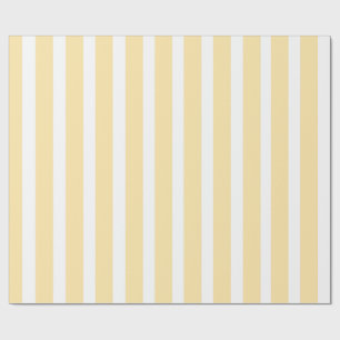 Pastel Yellow & White Vertical Stripe Wrapping Paper