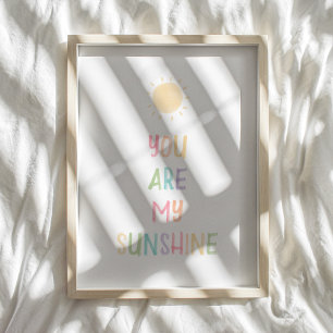 Pastel you are my sunshine poster