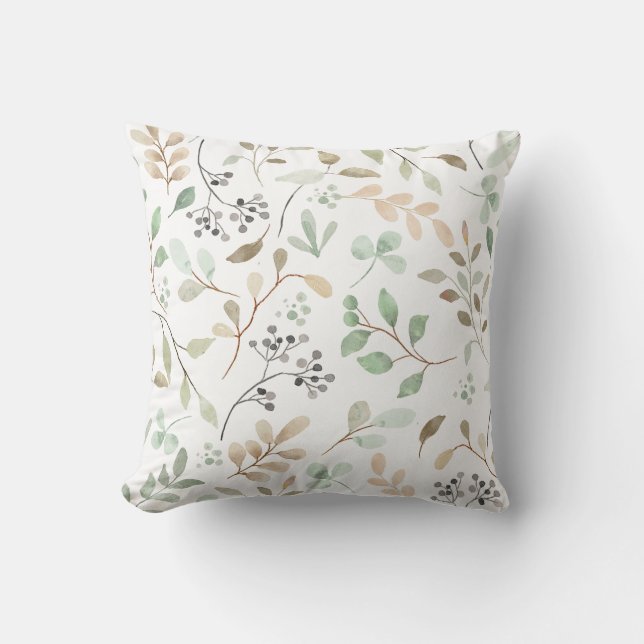 Pastel Zen Leaves Cushion (Front)