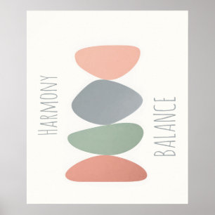 Pastel Zen Stones Poster - Cute Scandi Trendy