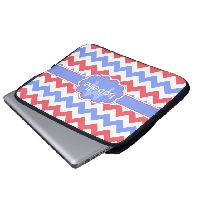 Pastel Zigzag Monogrammed Laptop Sleeve (Front Bottom)