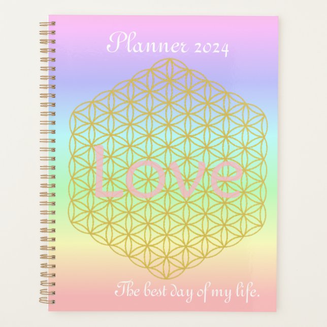 Pastell Mandala Love Gold planner (Front)