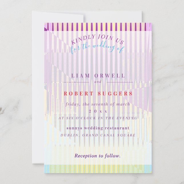 Pastell Minimal Pastel Passion Invitations Linear (Back)