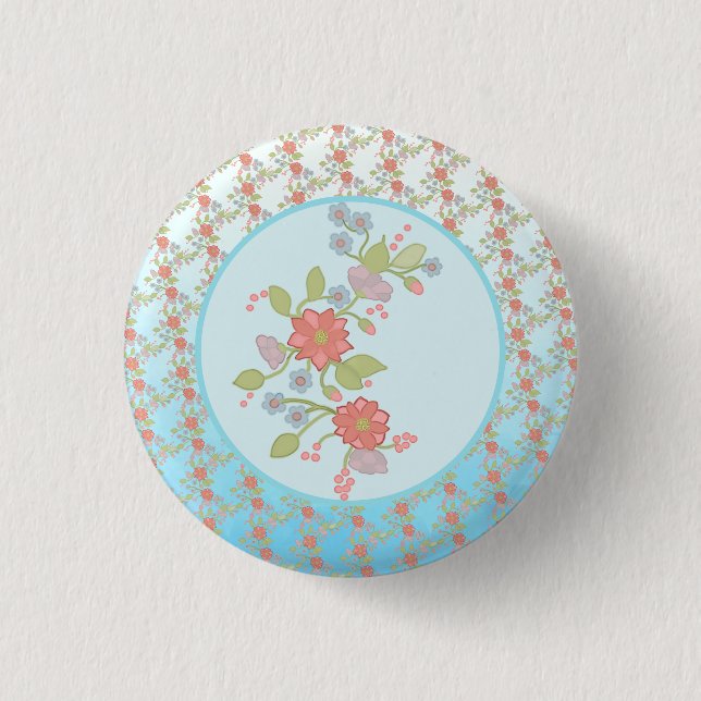 pastellblumen 3 cm round badge (Front)