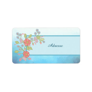 pastellblumen Adressaufkleber Label