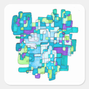 Pastellfarbene Endlose Quadratische Gelassenheit  Square Sticker