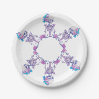Pastelloween Skulls Paper Plate
