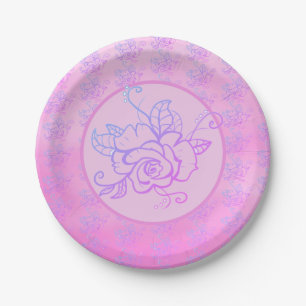 Pastellrosen pappteller paper plate