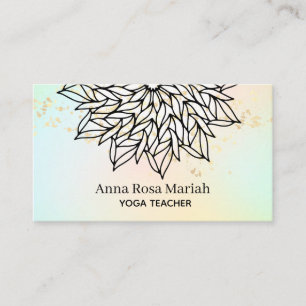 *~* Pastels Blush Mandala Glitter Spiritual Yoga Business Card