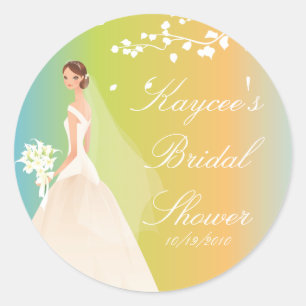 Pastels Bride Bridal Shower Sticker