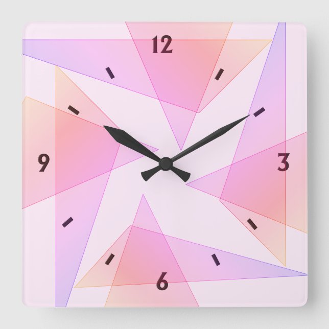 Pastels Geometric Wall Clock (Front)