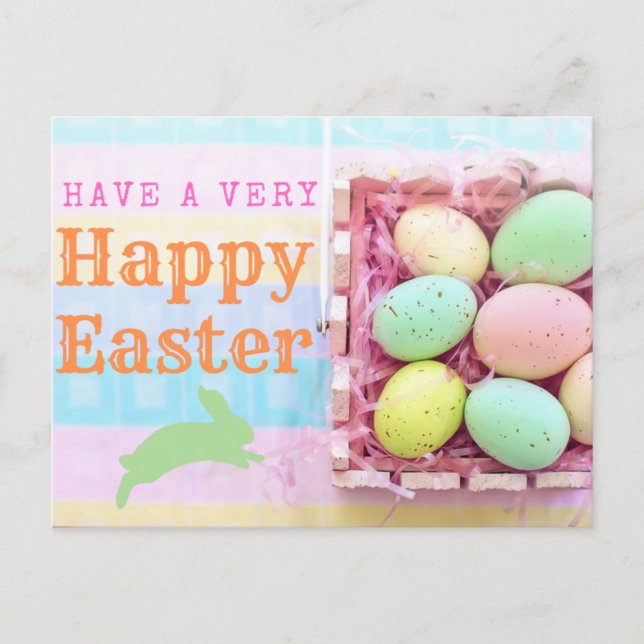 Pastels Happy Easter Postcard (Front)