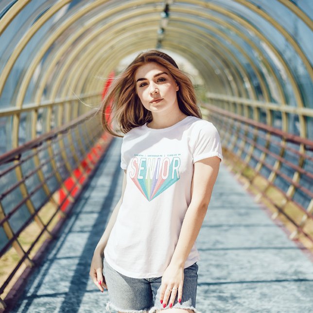 Pastels Pencil Sketch Senior Radiating Letters T-Shirt (Creator Uploaded)
