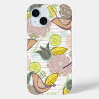 Pastels Pink Sweet Birds Floral Garden Blooms Chic