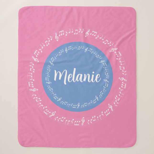 Pastels Sherpa Blanket w/Customised Name (Front)