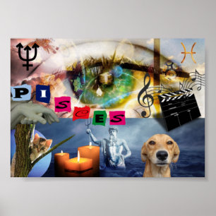 Paster Landscape Gift Zodiac Sign Piscis