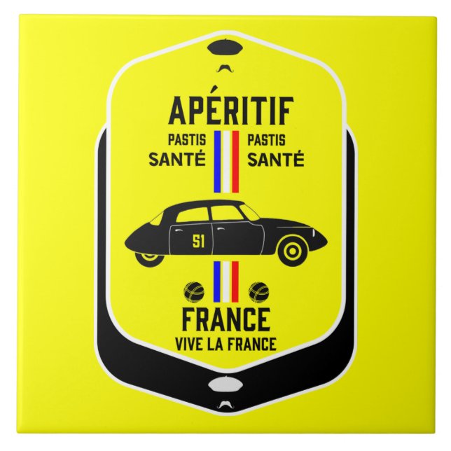 Pastis de Marseille France Ceramic Tile (Front)