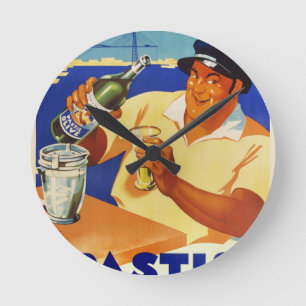 Pastis Olive - Comme a Marseille Round Clock