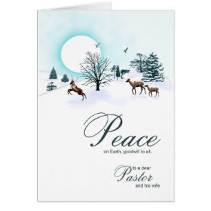 Pastor and his wife, Christmas with reindeer