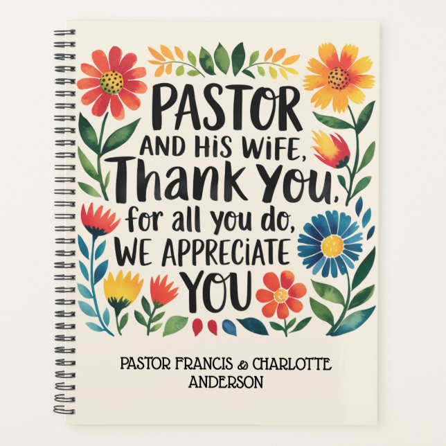 ✝️Pastor and Pastor's Wife Appreciation Gift Names Planner (Front)