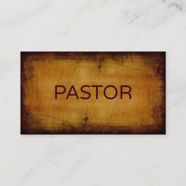 Pastor Antique Brushed Business Card (Front)