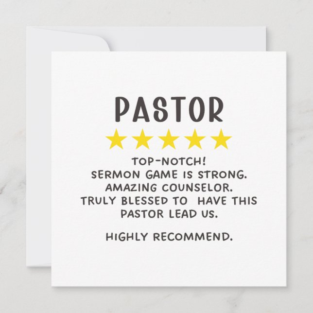 Pastor Appreciation  Card (Front)