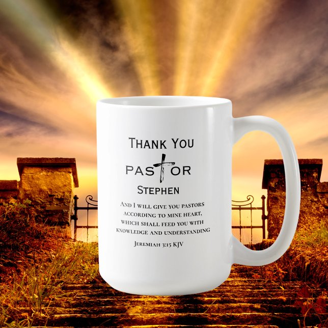  Pastor Appreciation Cross Scripture Personalised  Coffee Mug (Creator Uploaded)