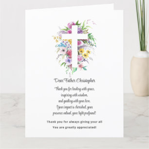 Pastor Appreciation Floral Thank You Card