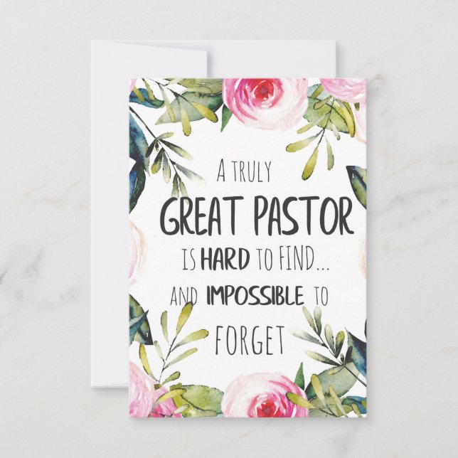 Pastor appreciation Gift Pastor Thank you quote Card (Front)