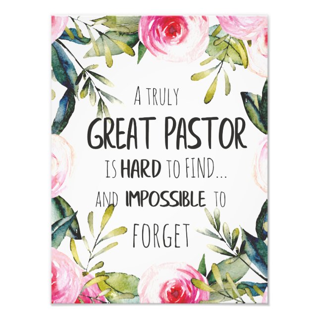 Pastor appreciation Gift Pastor Thank you quote Photo Print (Front)