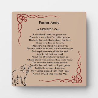 Pastor Appreciation Plaque With Personalised Name