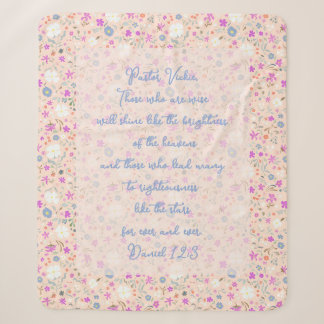 Pastor Appreciation Woman Botanical Scripture Sherpa Blanket