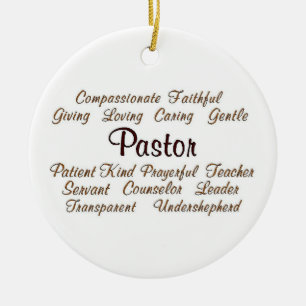 Pastor Attributes Ceramic Tree Decoration