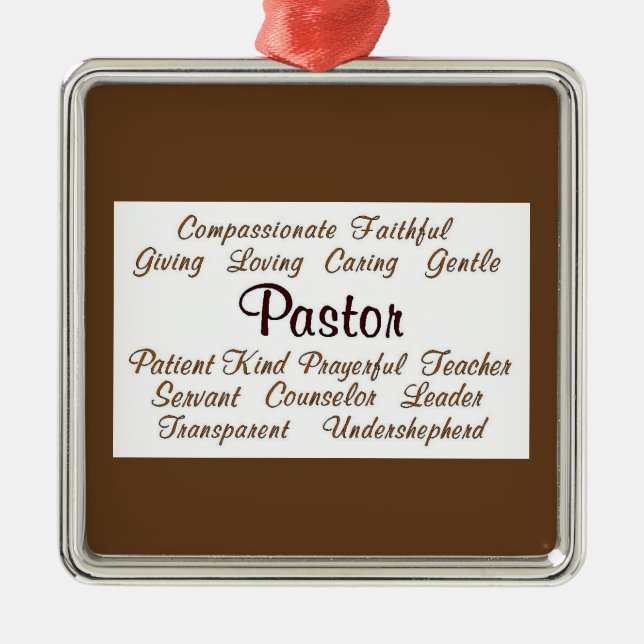 Pastor Attributes Metal Tree Decoration (Front)