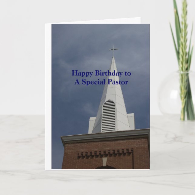 PASTOR Birthday Card - Steeple (Front)