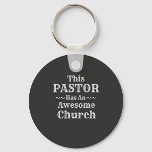 Pastor Button Keychain