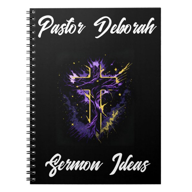 Pastor Church Leader Sermon Idea Personalised Notebook (Front)