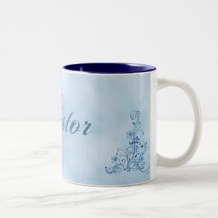Pastor Coffee Mug- Large: Sky Blue Elegance Two-Tone Coffee Mug