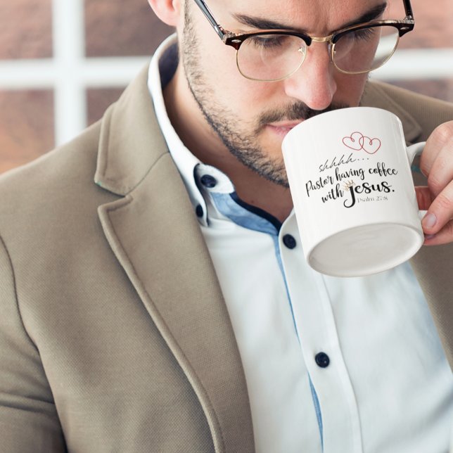 PASTOR COFFEE WITH JESUS Christian Quiet Time Coffee Mug (Creator Uploaded)