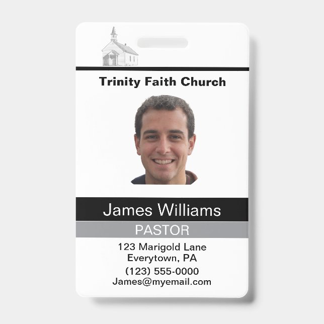 Pastor Custom ID Badge (Front)