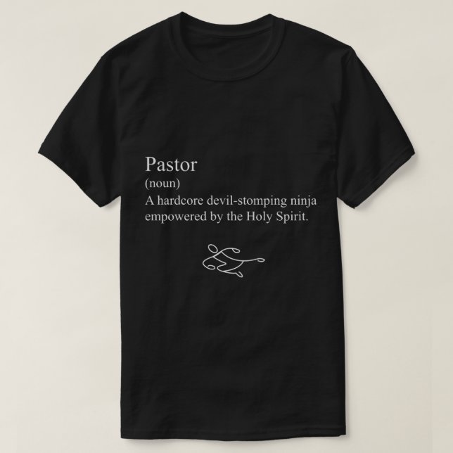 Pastor Funny Devil Stomping Ninja Definition Chris T-Shirt (Design Front)