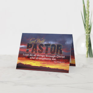 Pastor Get Well, Scripture Sunset Card