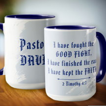 Pastor Gift Good Fight Scripture